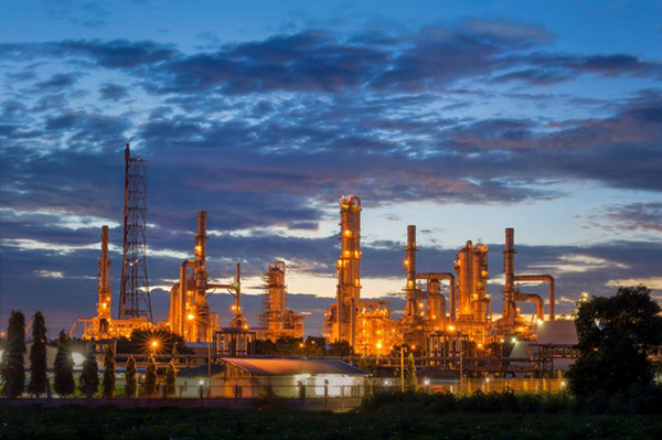 Night Image of Natural Gas Plant