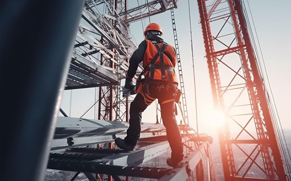 Power Grid Improvements Technician Walks Thru Structure