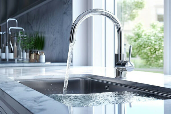 Fresh Water Pouring From Faucet Fresh Water Pouring From Faucet