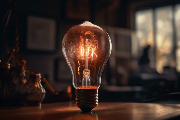 Light Bulb Illustration Partially Lit