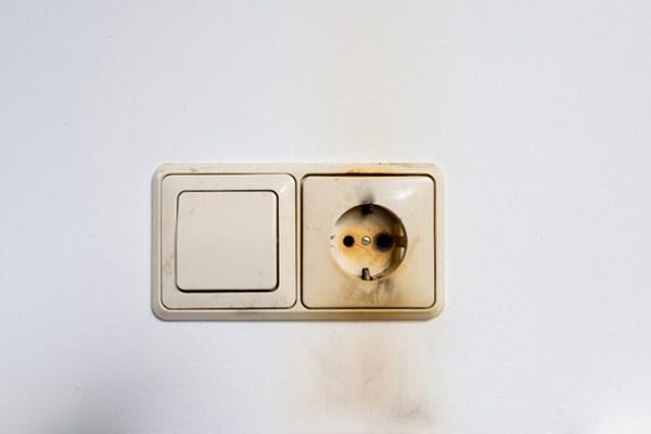 Burnt Outlet Faulty Wiring Hazard Concern