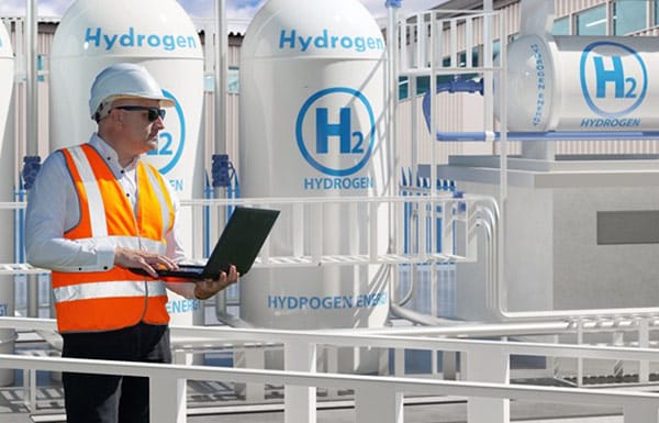 Green Hydrogen Production Tanks Factory Worker