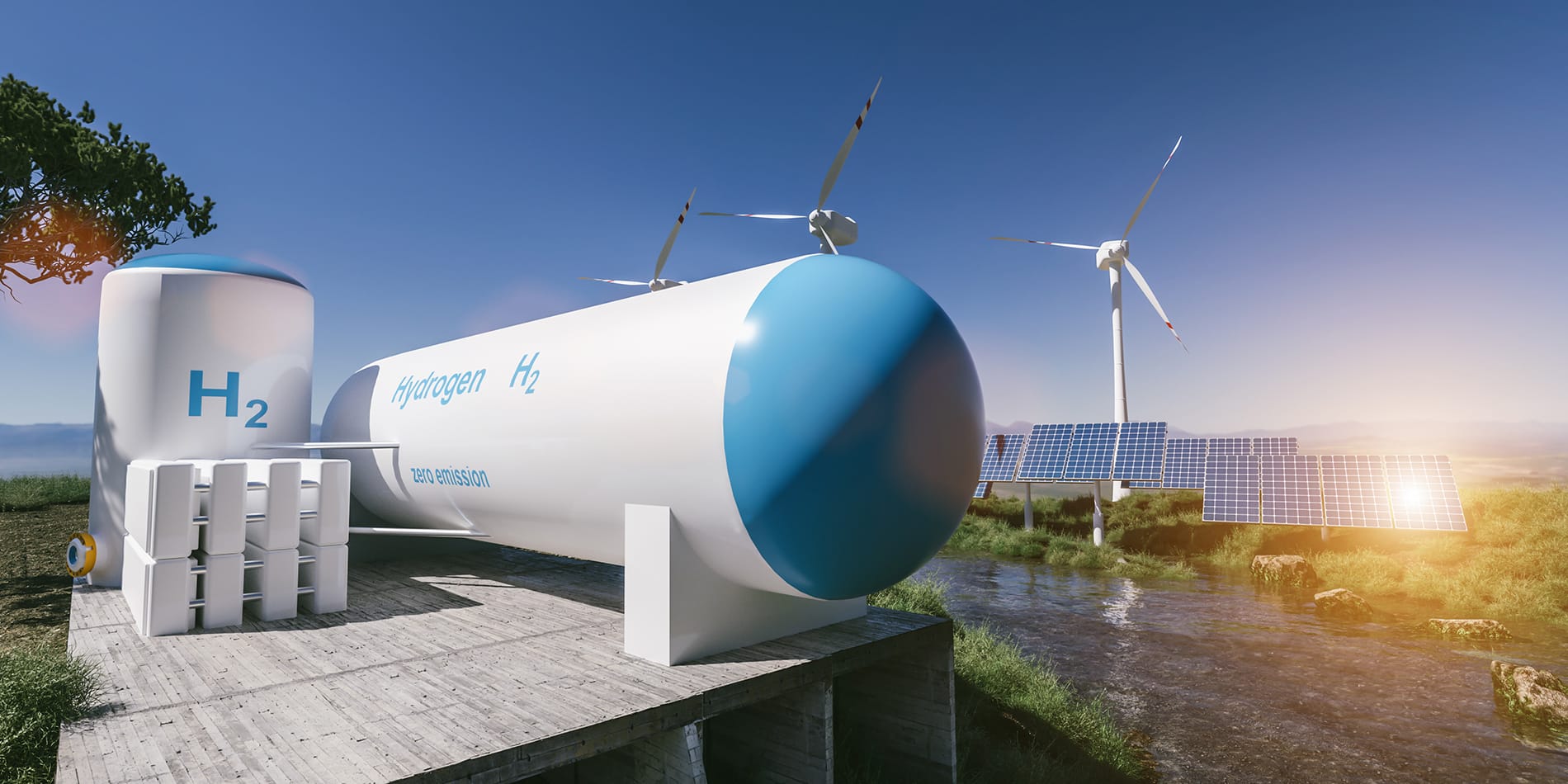 Hydrogen Economy Hydrogen Tank Outside H2